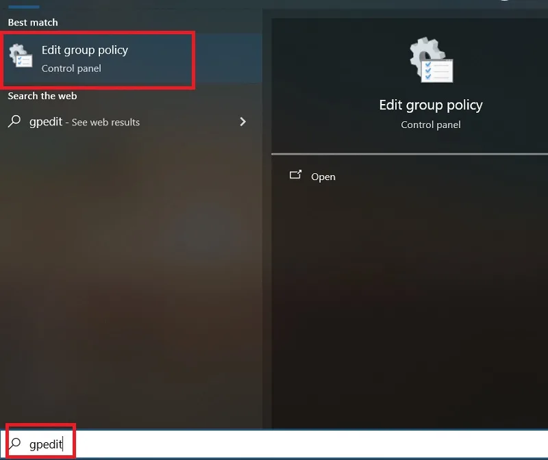 تغییر تنظیمات Edit group policy برای حل مشکل باز نشدن ستینگ ویندوز ۱۱ 
