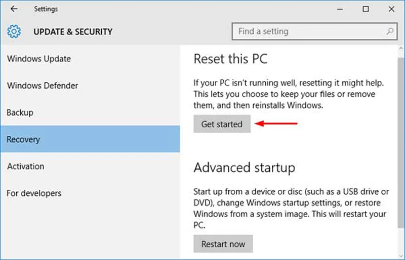 Reset ویندوز 11 برای رفع مشکل باز نشدن تنظیمات ویندوز 