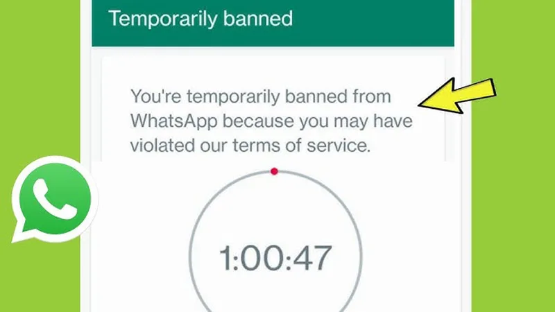 بن شدن موقت واتساپ و علت بن شدن 
