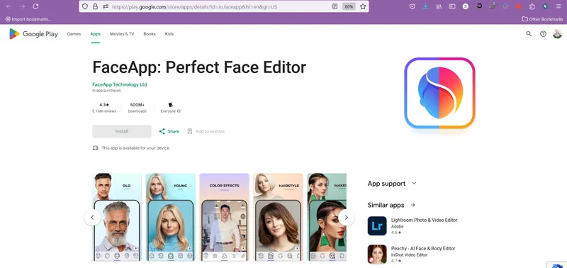 هوش مصنوعی face app برای اندروید