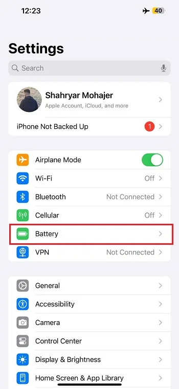 غیرفعال کردن Battery Saver در آیفون 1