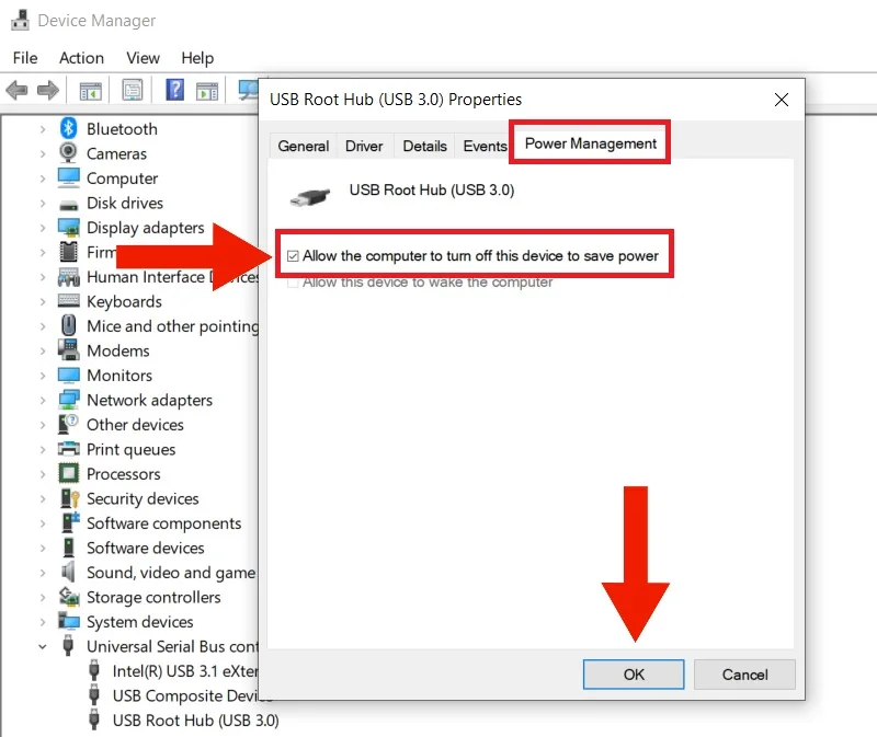 تغییر تنظیمات power management برای حل مشکل موس ویندوز