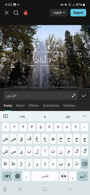رفع مشکل زبان فارسی در کپ کات