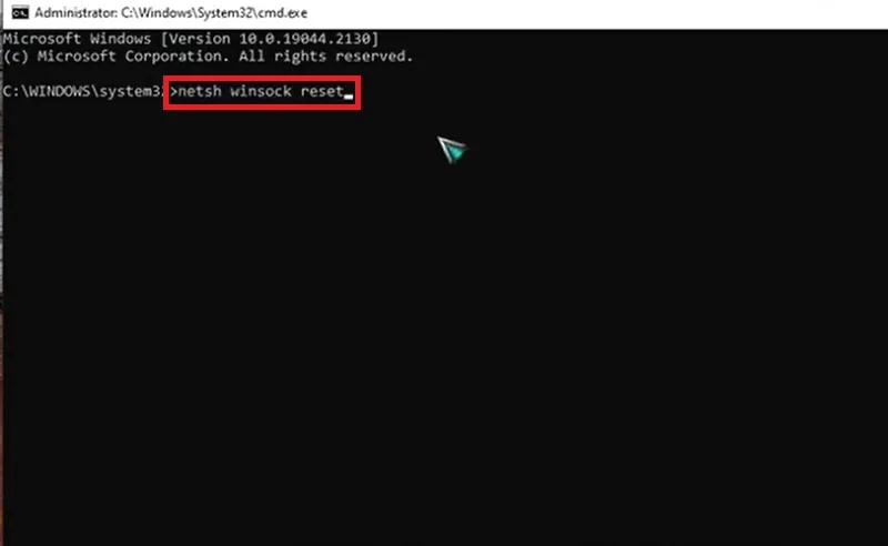 ریست winsock reset در ویندوز