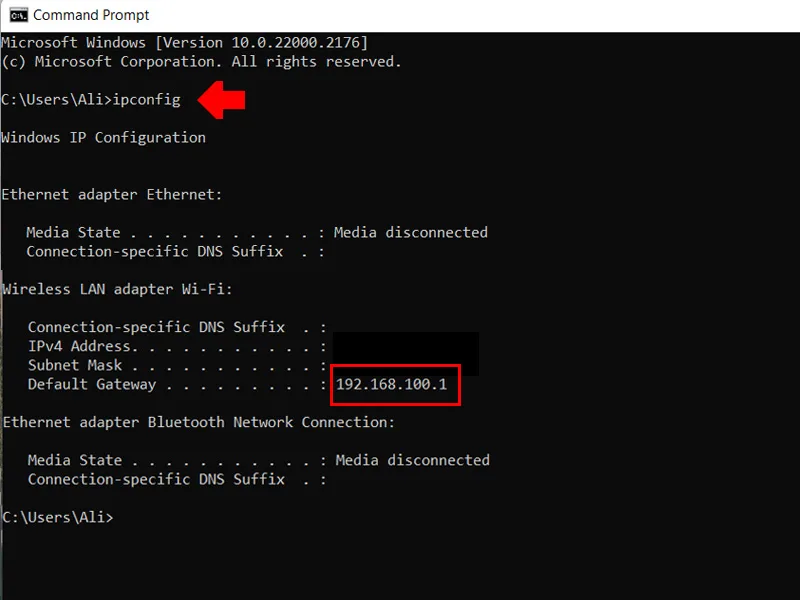 بررسی IP Address برای مشکل باز نشدن سایت 192.168.1.1