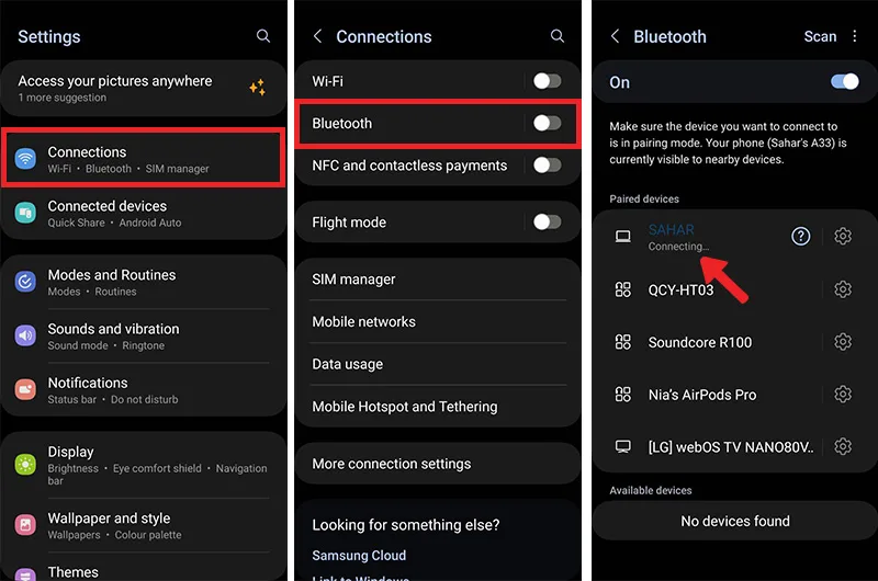 اشتراک گذاری اینترنت با بلوتوث ( Bluetooth)