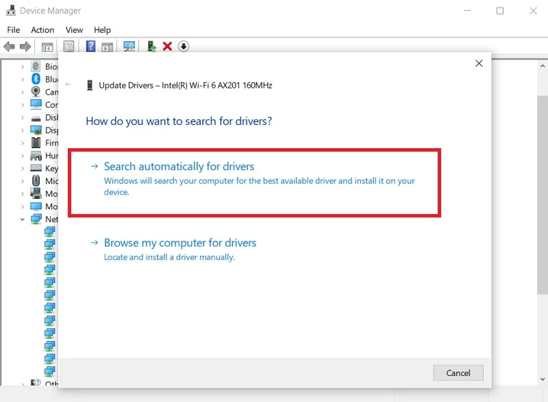 حل مشکل Connecting وارزون با بررسی نسخه جدید درایور Network adaptor