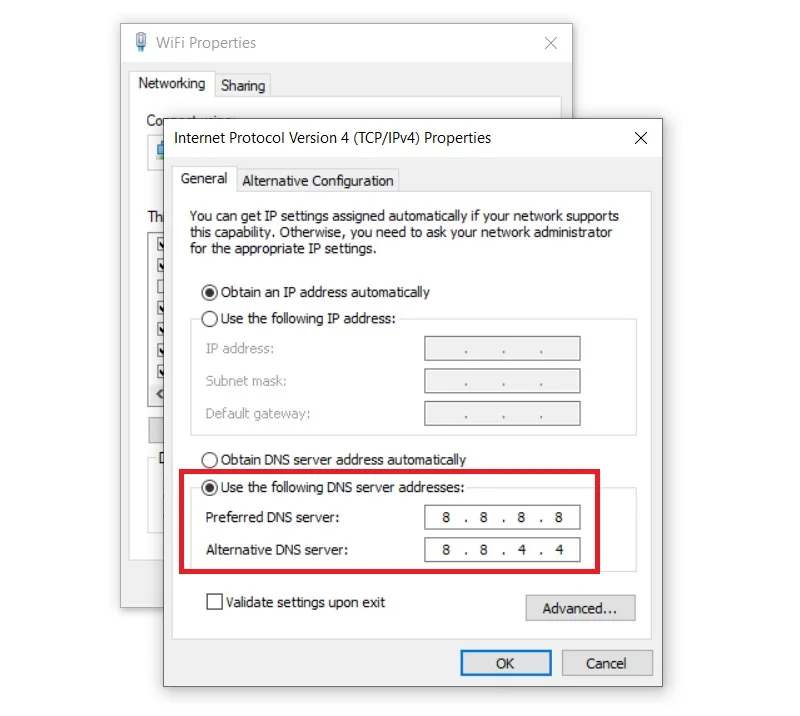 حل مشکل Connecting وارزون با تنظیمات dns عمومی یا پابلیک