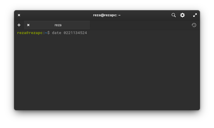 برای تنظیم تاریخ و ساعت در ترمینال macOS دستور فوق را داخل آن کپی و پیست کنید