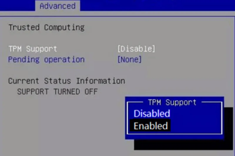 حل مشکل BitLocker در ویندوز 11 با تغییر تنظیمات tpm bios