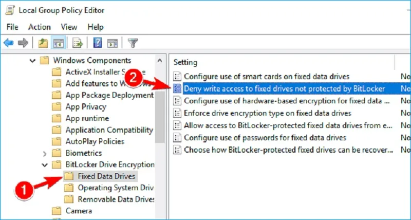 حل مشکل BitLocker در ویندوز 11 با تغییر سیاست های محدودکننده سیستم