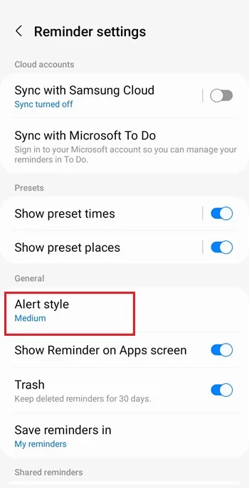 روش استفاده از reminder سامسونگ