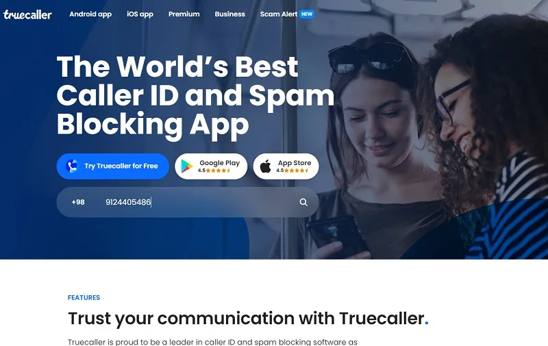 پیدا کردن اسم افراد با شماره موبایل با TrueCaller