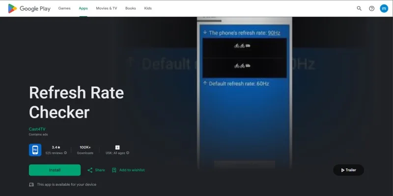 Refresh Rate Checker