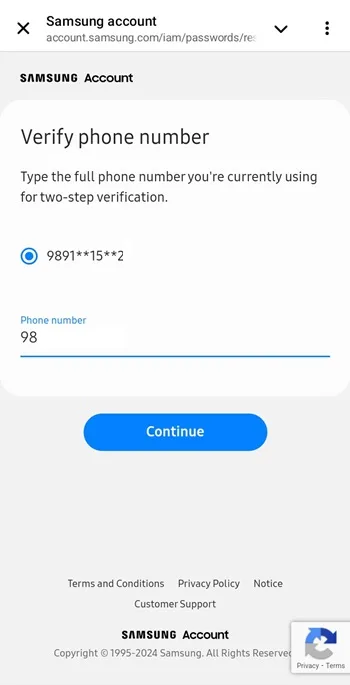 بازیابی اکانت سامسونگ