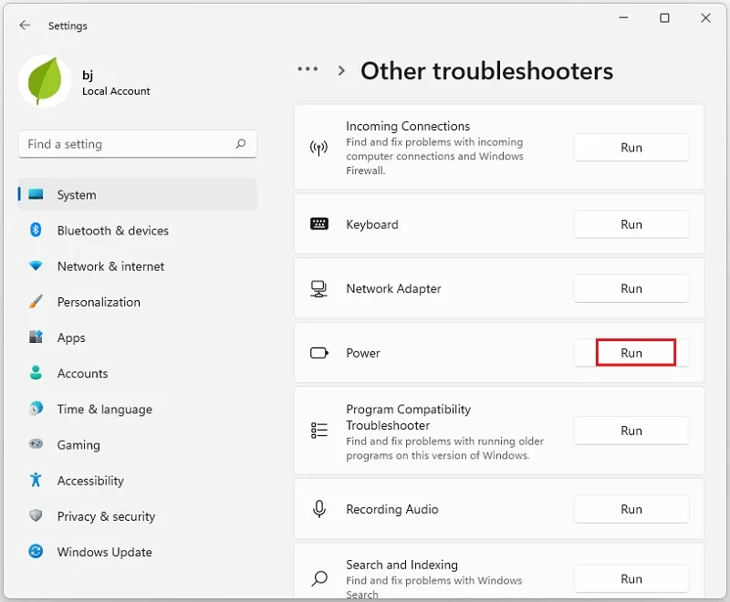 دیر خاموش شدن ویندوز 11 و عیب یابی troubleshoot ویندوز
