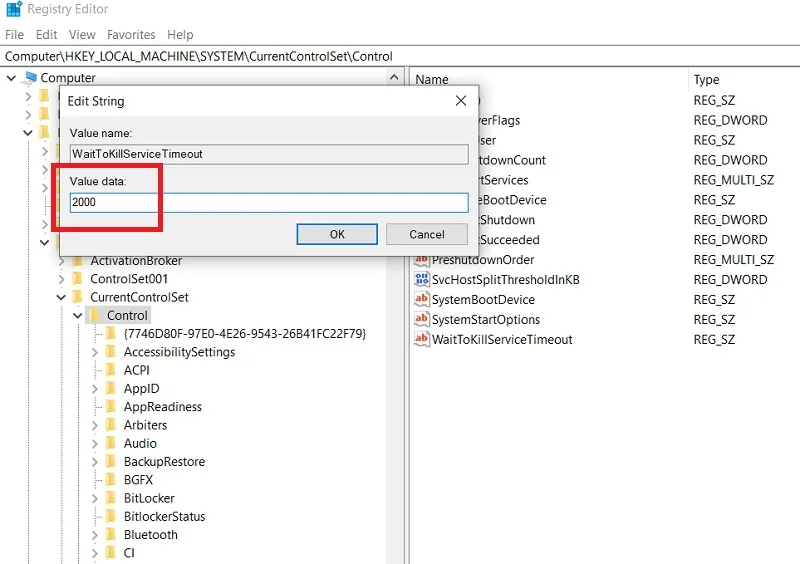 رفع مشکل دیر خاموش شدن کامپیوتر با registery editor