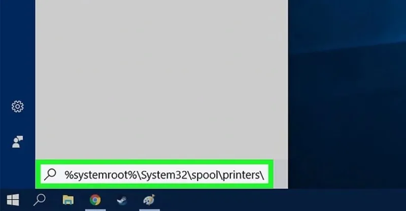ورود به مسیر %systemroot%\System32\spool\printers\ برای لغو پرینت گرفتن 