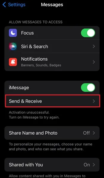 روش رفع ارور iMessage Activation