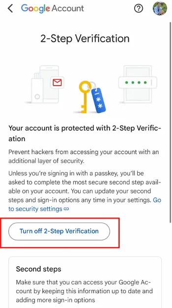 خاموش کردن 2Step Verification اکانت گوگل