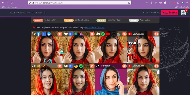 وبسایت FaceCheck.ID
