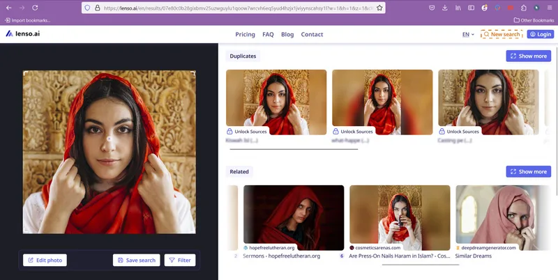 پیدا کردن افراد با عکس از طریق Lenso.AI