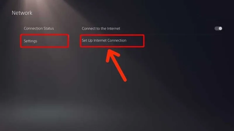 تغییر تنظیمات Set Up Internet Connection در ps5