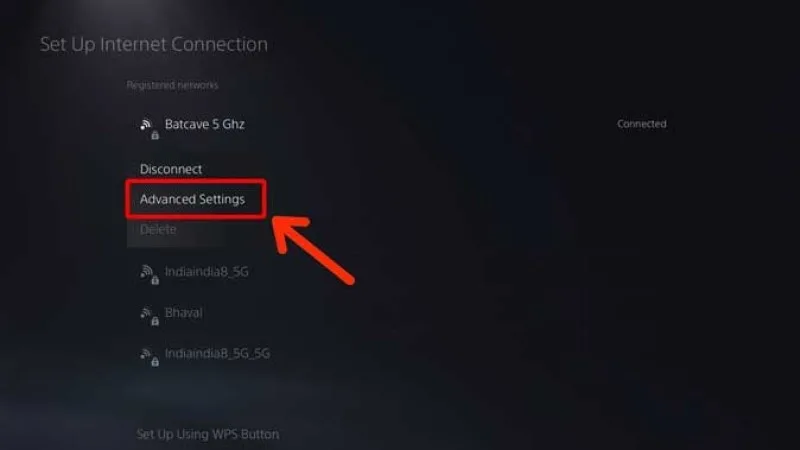 Advanced Settings کنسول پلی استیشن برای تغییر dns
