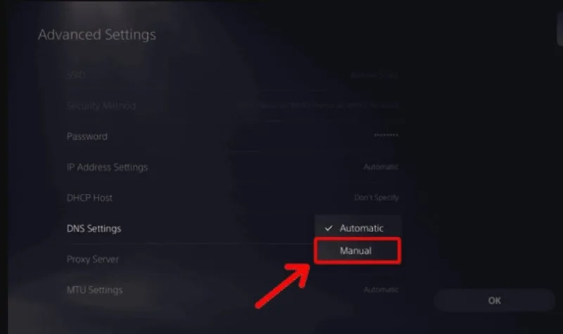 تغییر DNS Settings از حالت automatic به manual