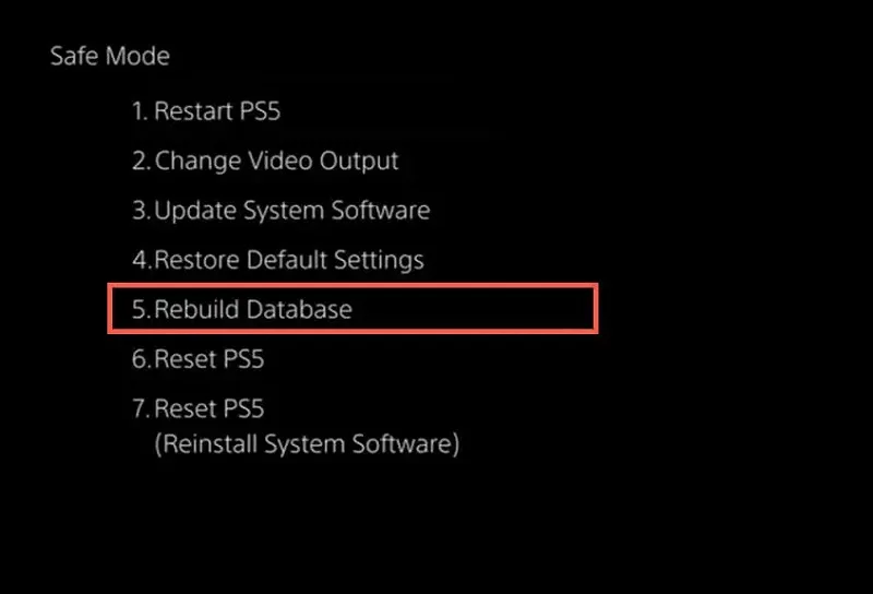 بازسازی دیتابیس برای حل ارور Cannot Use the Content PS5
