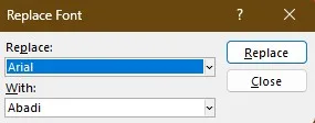 عملیات جایگزین کردن فونت برای رفع ارور Font Not Available