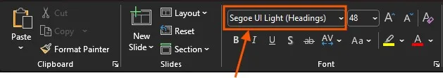 پیدا کردن فونت استفاده شده برای حل ارور Some of your fonts cannot be saved with the presentation