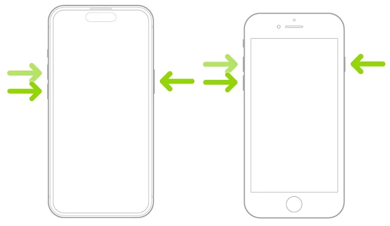 force restart گوشی آیفون