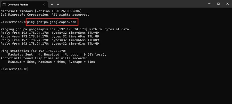فرخوانی IP گوگل