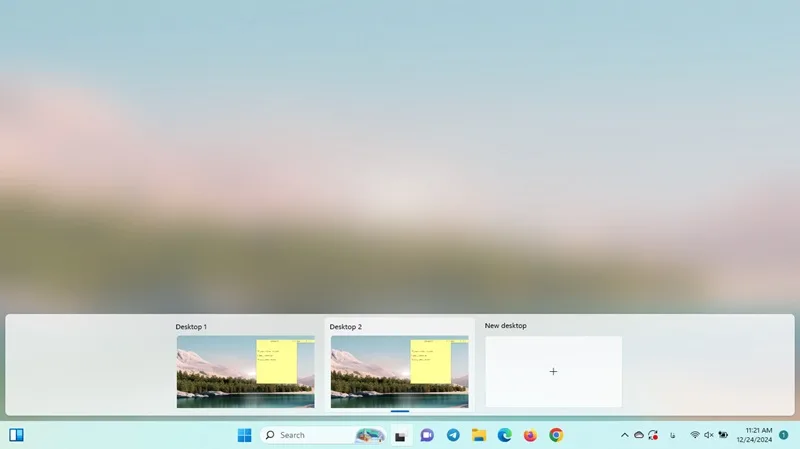 داشتن دو دسکتاپ در ویندوز 11