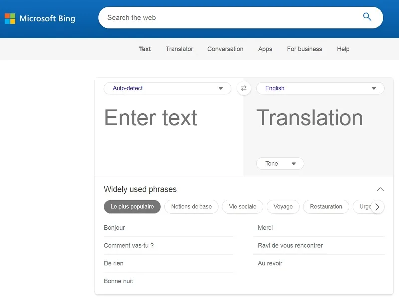 مترجم هوش مصنوعی Bing Translator