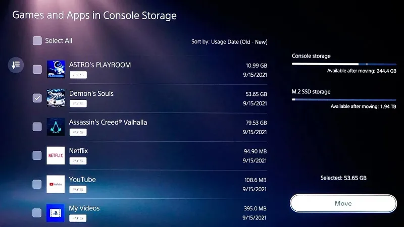 انتقال بازی ها به هارد SSD در PS5