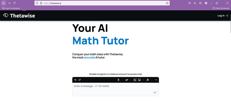حل مسائل ریاضی با هوش مصنوعی سایت Thetawise