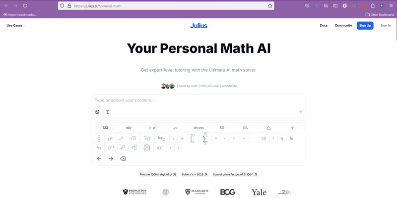 حل مسئله ریاضی در سایت Julius