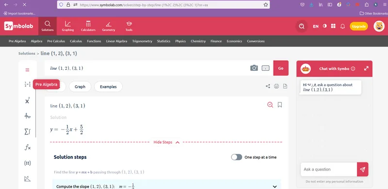سایت هوش مصنوعی Symbolab