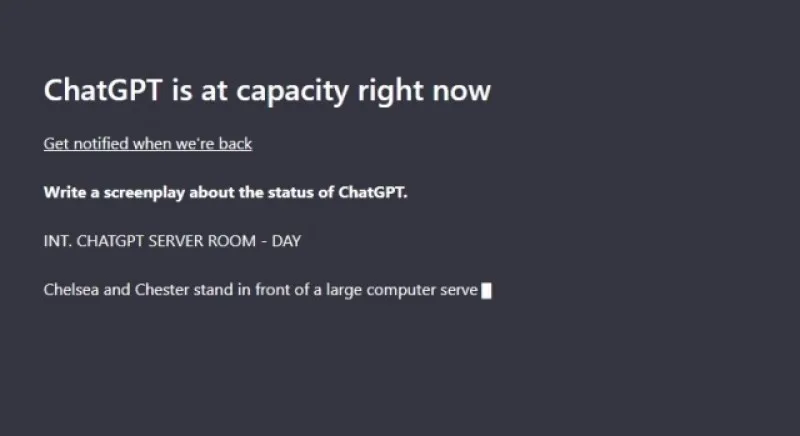 ارور ChatGPT at Capacity یا An Error Occurred چت جی پی تی