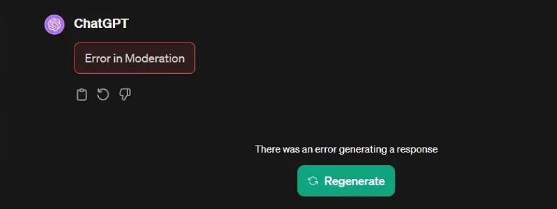 رفع ارور Error in moderation چت جی پی تی