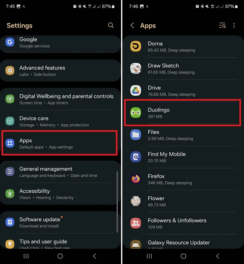 لیست برنامه های اندروید