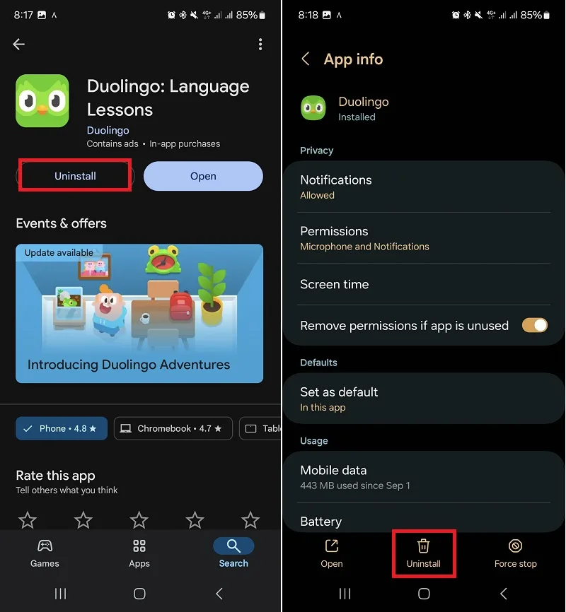 حل مشکل Permission در اندروید با نصب مجدد یا به‌روزرسانی برنامه