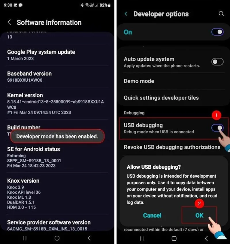 فعال کردن گزینه USB Debugging در اندروید