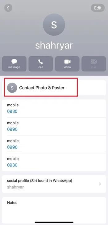 نمایش کامل عکس مخاطب هنگام تماس در ایفون