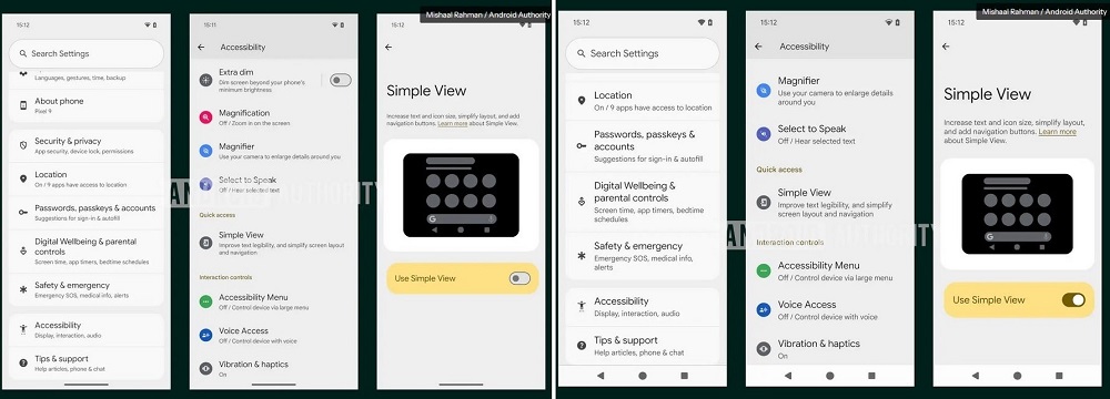 قابلیت Simple View گوشی‌های پیکسل