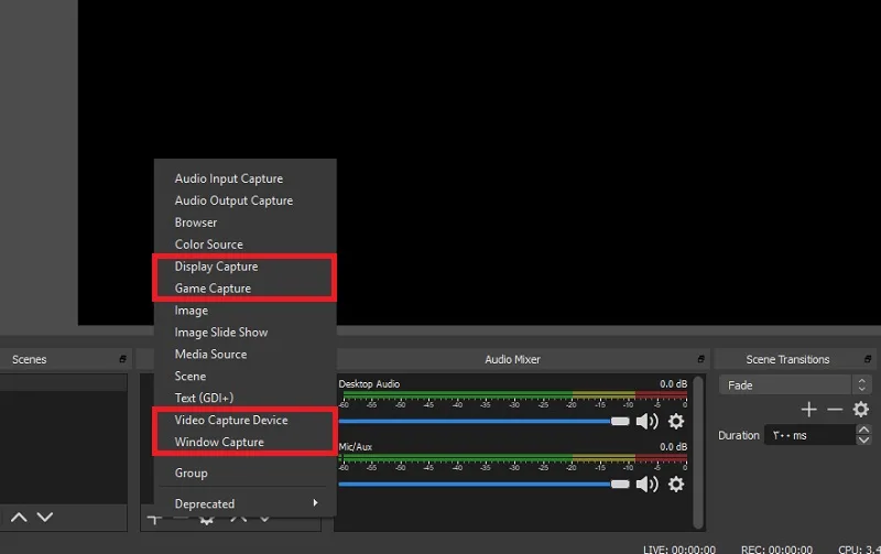 نحوه اضافه کردن منابع ویدیویی در OBS Studio