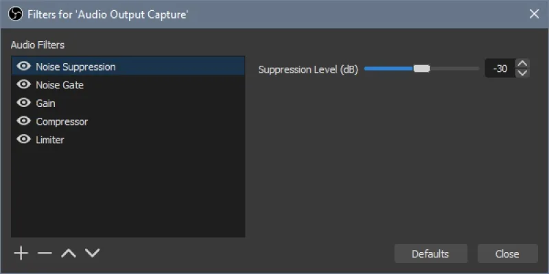 روش اضافه کردن فیلتر صوتی در OBS Studio
