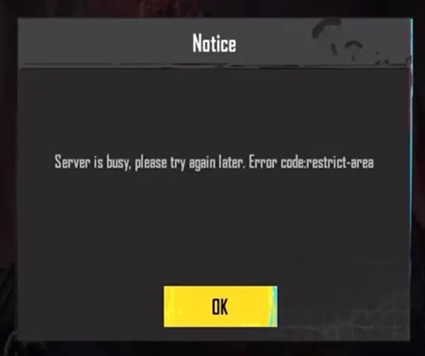 ارور پابجی server is busy